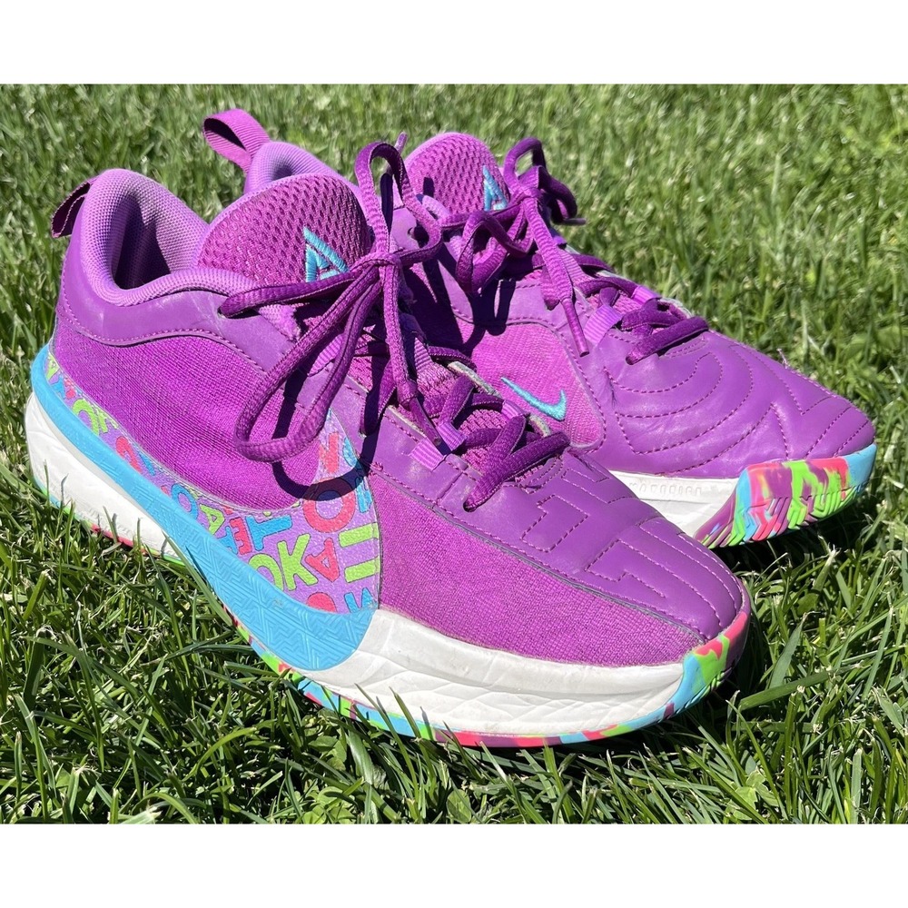 Nike Giannis Shoes Youth Size 5Y Purple Multi Basketball DZ4486-500 Sneakers - Picture 4 of 10